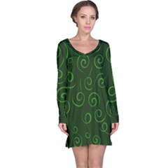 Pattern Long Sleeve Nightdress by Valentinaart