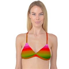 Watercolour Abstract Paint Digitally Painted Background Texture Reversible Tri Bikini Top