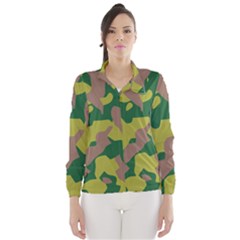 Camouflage Green Yellow Brown Wind Breaker (women) by Mariart