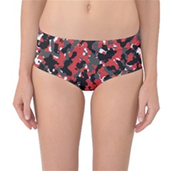 Bloodshot Camo Red Urban Initial Camouflage Mid-waist Bikini Bottoms by Mariart