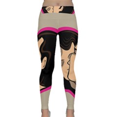 Don t Kiss With A Bloody Nose Face Man Girl Love Classic Yoga Leggings by Mariart