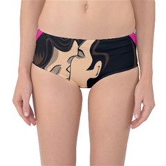 Don t Kiss With A Bloody Nose Face Man Girl Love Mid-waist Bikini Bottoms by Mariart
