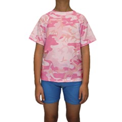 Initial Camouflage Camo Pink Kids  Short Sleeve Swimwear by Mariart