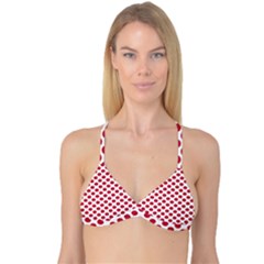 Polka Dot Red White Reversible Tri Bikini Top by Mariart