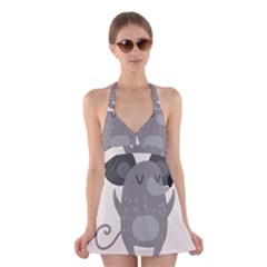 Tooth Bigstock Cute Cartoon Mouse Grey Animals Pest Halter Swimsuit Dress by Mariart