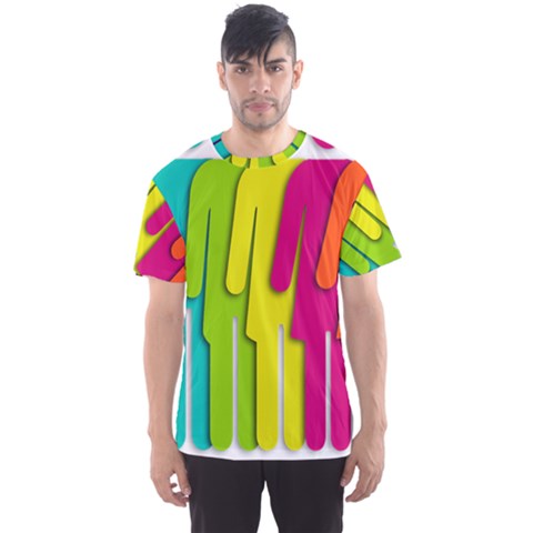 Trans Gender Purple Green Blue Yellow Red Orange Color Rainbow Sign Men s Sport Mesh Tee by Mariart