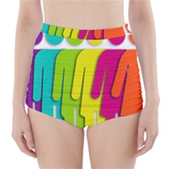Trans Gender Purple Green Blue Yellow Red Orange Color Rainbow Sign High-waisted Bikini Bottoms by Mariart