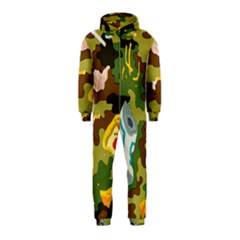 Urban Camo Green Brown Grey Pizza Strom Hooded Jumpsuit (kids) by Mariart