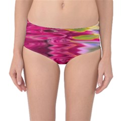 Abstract Pink Colorful Water Background Mid-waist Bikini Bottoms by Simbadda