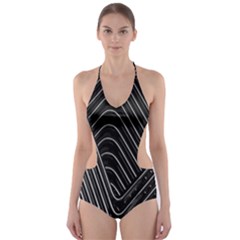 Chrome Abstract Pile Of Chrome Chairs Detail Cut-out One Piece Swimsuit by Simbadda