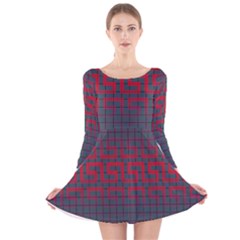 Abstract Tiling Pattern Background Long Sleeve Velvet Skater Dress by Simbadda