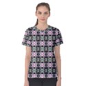 Colorful Pixelation Repeat Pattern Women s Cotton Tee View1