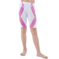 Breast Cancer Ribbon Pink Kids  Mid Length Swim Shorts by Mariart