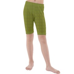 Royal Green Vintage Seamless Flower Floral Kids  Mid Length Swim Shorts by Mariart