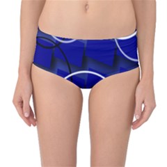 Blue Abstract Pattern Rings Abstract Mid-waist Bikini Bottoms by Nexatart