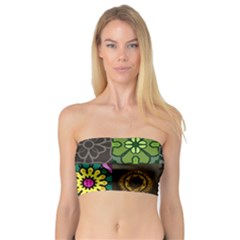 Digitally Created Abstract Patchwork Collage Pattern Bandeau Top by Nexatart