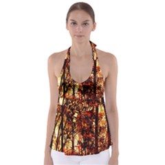 Forest Trees Abstract Babydoll Tankini Top by Nexatart