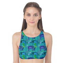 Elephants Animals Pattern Tank Bikini Top by Nexatart