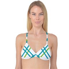 Symbol X Blue Green Sign Reversible Tri Bikini Top by Mariart