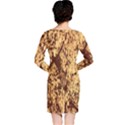 Abstract Brachiate Structure Yellow And Black Dendritic Pattern Long Sleeve Nightdress View2