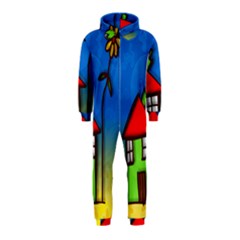 Colorful Illustration Of A Doodle House Hooded Jumpsuit (kids) by Nexatart