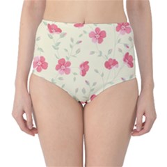 Seamless Flower Pattern High-waist Bikini Bottoms by TastefulDesigns