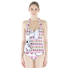 Easter Bunny  Halter Swimsuit by Valentinaart