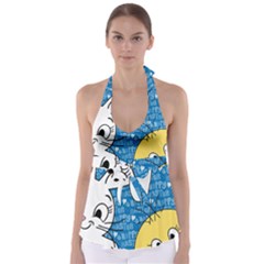 Easter Bunny And Chick  Babydoll Tankini Top by Valentinaart