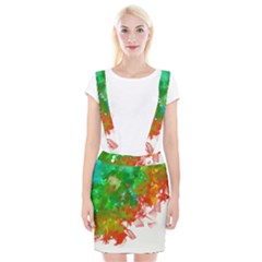 Digitally Painted Messy Paint Background Textur Suspender Skirt by Nexatart
