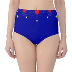 Critical Points Line Circle Red Blue Yellow High-waist Bikini Bottoms by Mariart