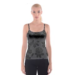 Flower Floral Rose Black Spaghetti Strap Top by Mariart