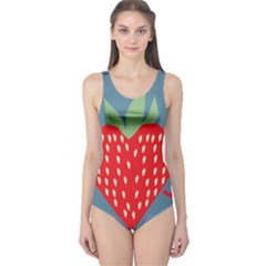 Fruit Red Strawberry One Piece Swimsuit by Mariart