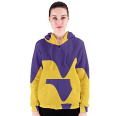 Purple Yellow Wave Women s Zipper Hoodie by Mariart