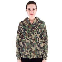Army Camouflage Women s Zipper Hoodie by Mariart