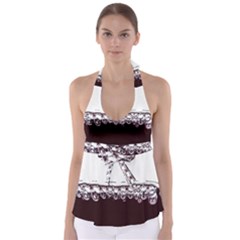 Bubbles In Red Wine Babydoll Tankini Top by Nexatart