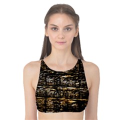 Wood Texture Dark Background Pattern Tank Bikini Top by Nexatart