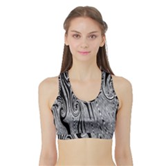Abstract Swirling Pattern Background Wallpaper Sports Bra With Border by Nexatart