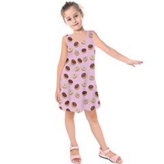 Donuts Pattern Kids  Sleeveless Dress by Valentinaart