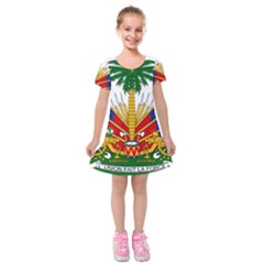 Coat Of Arms Of Haiti Kids  Short Sleeve Velvet Dress by abbeyz71