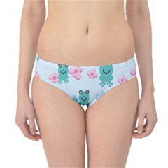 Frog Green Pink Flower Hipster Bikini Bottoms by Mariart