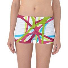 Nets Network Green Red Blue Line Reversible Bikini Bottoms by Mariart