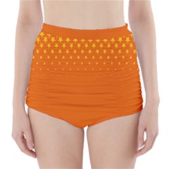 Orange Star Space High-waisted Bikini Bottoms by Mariart