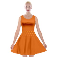 Orange Star Space Velvet Skater Dress by Mariart