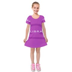 Zodizc Libra Purple Kids  Short Sleeve Velvet Dress by Mariart