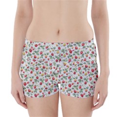Strawberry Pattern Boyleg Bikini Wrap Bottoms by Valentinaart