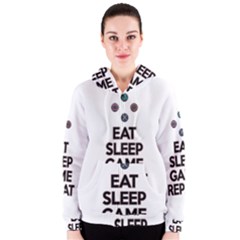 Eat Sleep Game Repeat Women s Zipper Hoodie by Valentinaart