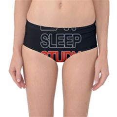 Eat Sleep Study Repeat Mid-waist Bikini Bottoms by Valentinaart