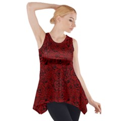 Red Roses Field Side Drop Tank Tunic by designworld65