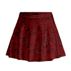 Red Roses Field Mini Flare Skirt by designworld65
