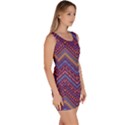 Colorful Ethnic Background With Zig Zag Pattern Design Sleeveless Bodycon Dress View3